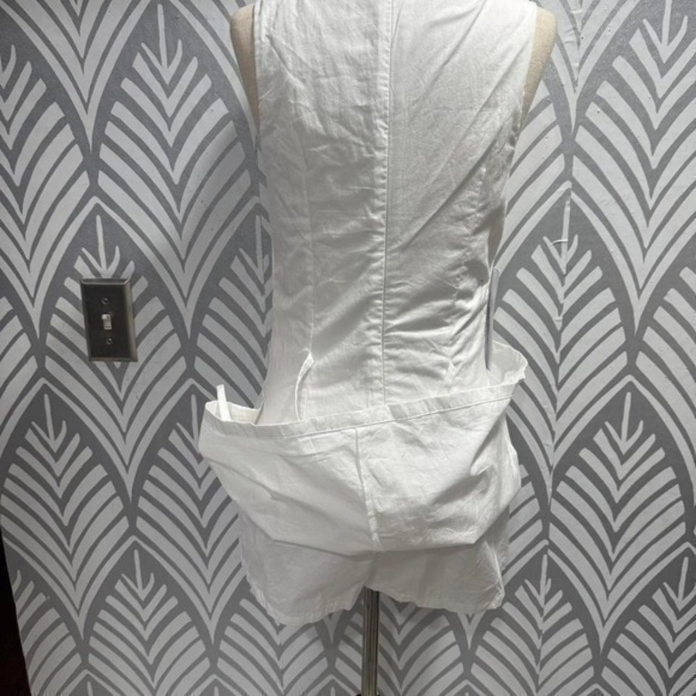 Princess Polly Yumiko White Sleeveless Mini Dress/Romper Boat Neck A-Line 8 - Picture 4 of 8